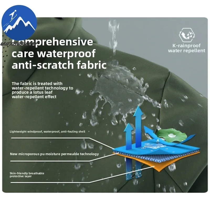 Maxbarley Hiking Windbreaker Men chaqueta Autumn Snowboard Waterproof Windproof Soft Shell Jacket Road Mountain Bikes Clothing