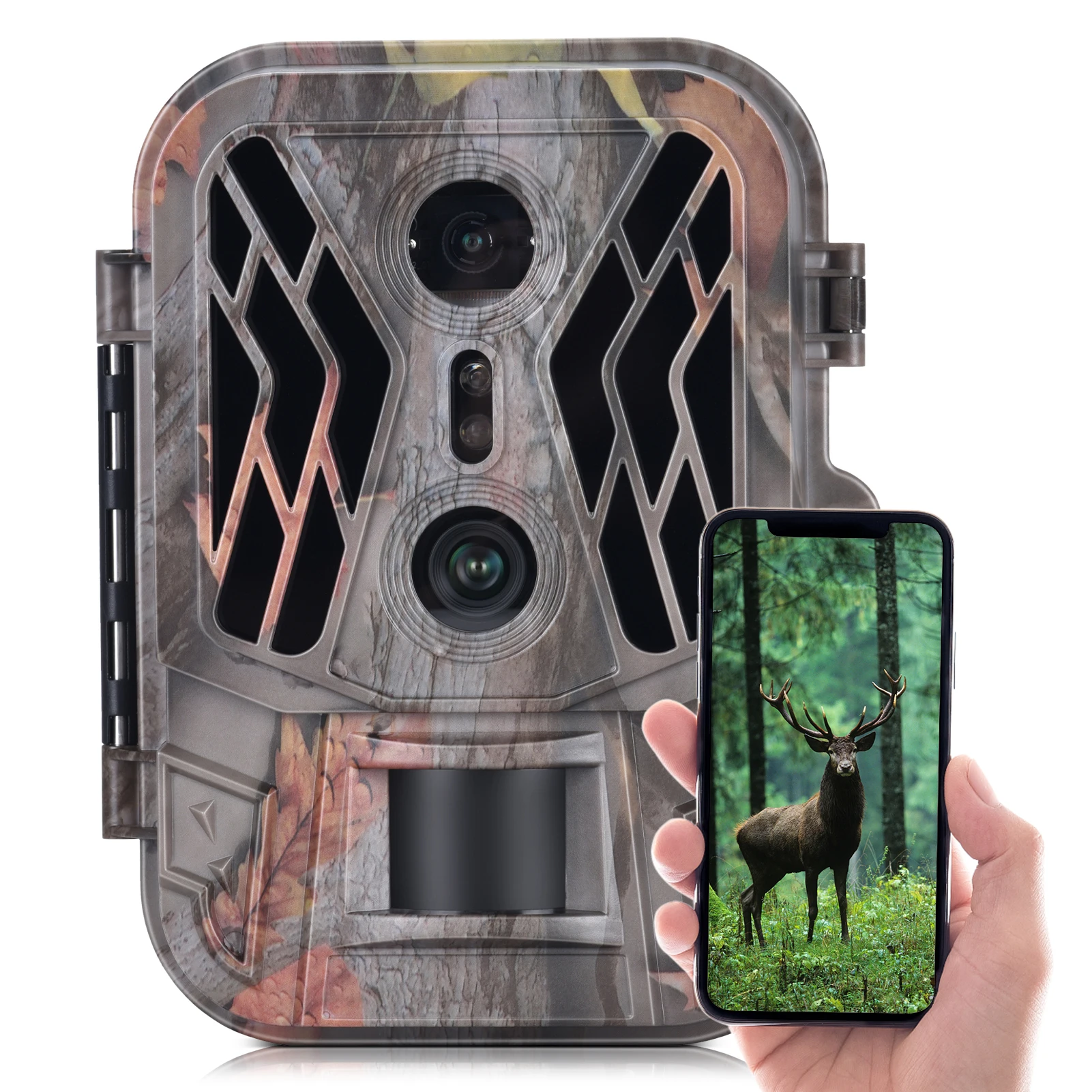 

Dual Lens Trail Camera 36MP 4K Motion Activated Wildlife Hunting Camera No Glow Night Vision Wildlife Scouting Camera