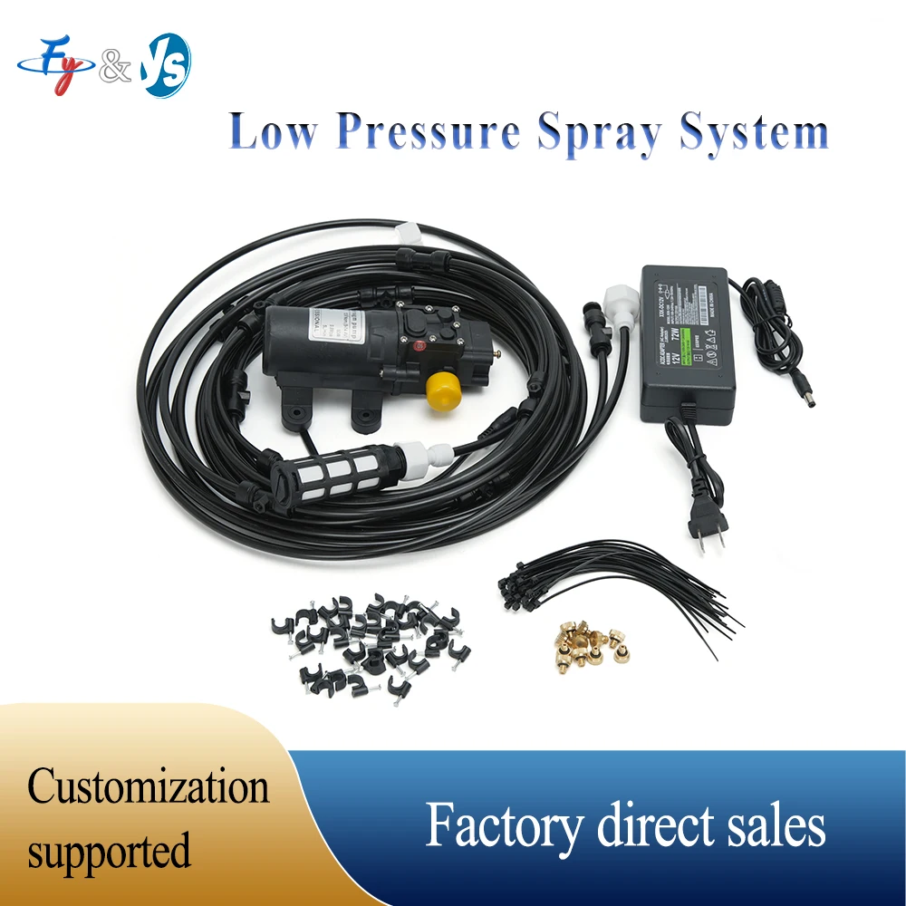 Portable Misting Cooling System 6-18M Electric Water Spray Kit with Brass Nozzle Outdoor Cooling Mister Patio Garden Irrigation