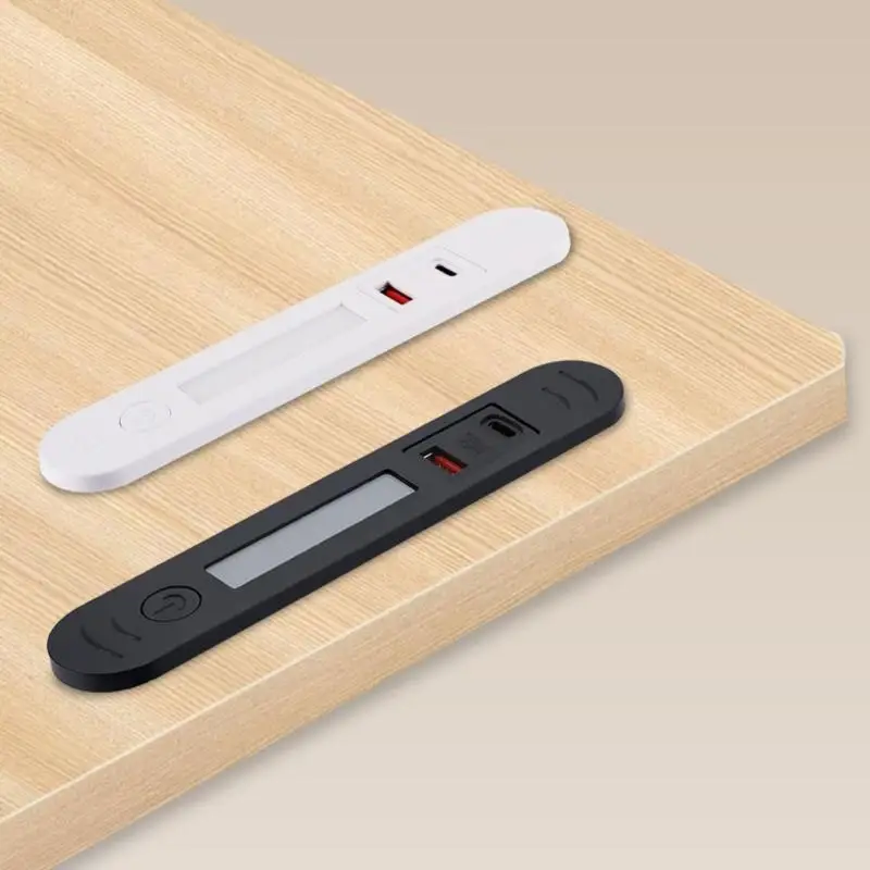 1Pc Bedside Table Phone Embedded Charger 1 USB A And 1 Type-C With Night Light Hidden Multi-plug Embedded Hidden Power Socket