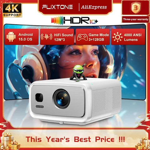 Flixtone D10S 4000 ANSI люмен проектор