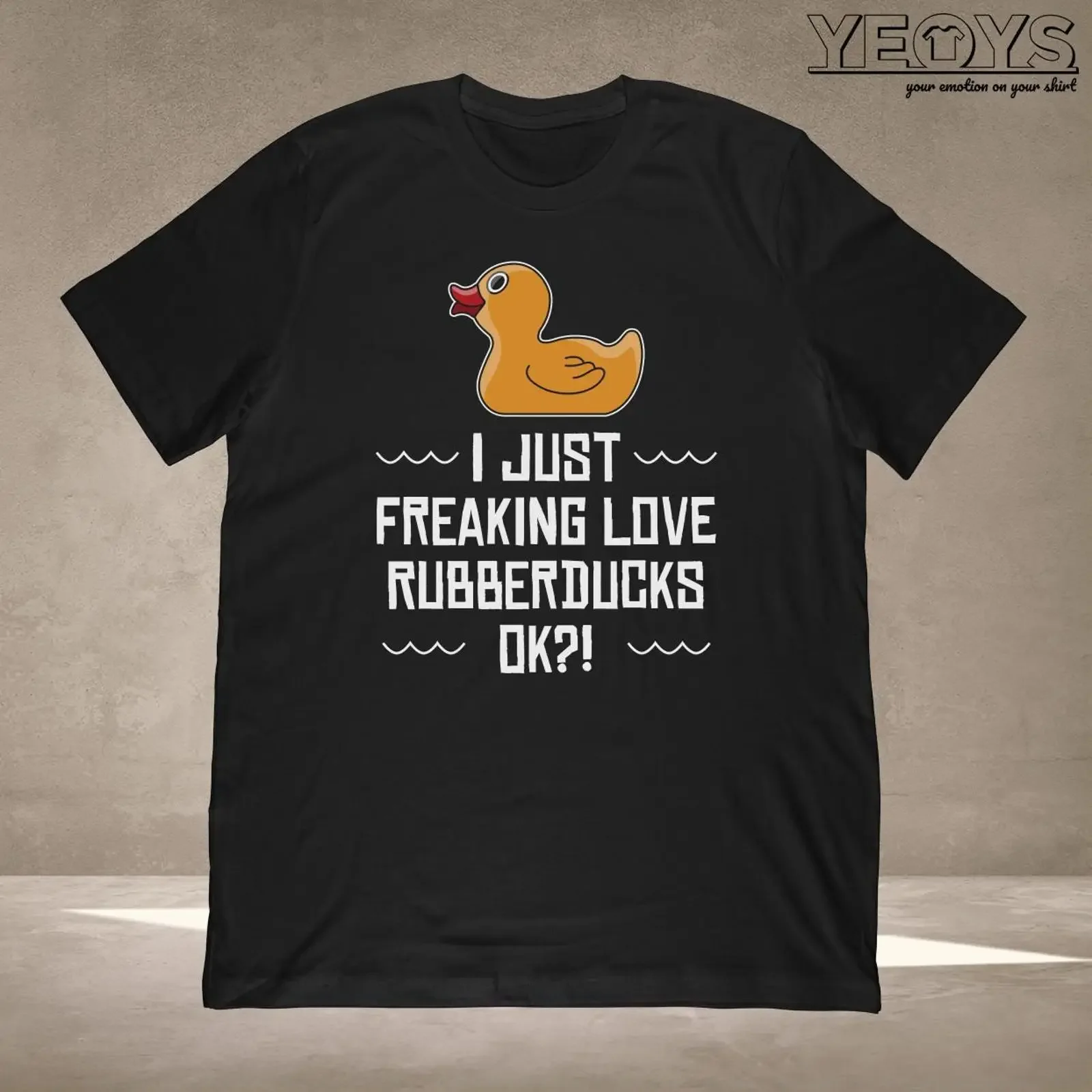 I Just Freaking Love Rubber Ducks T Shirt Funny Duck Lover Cute Yellow Casual Squeaky vintage Washed streetwear graphic