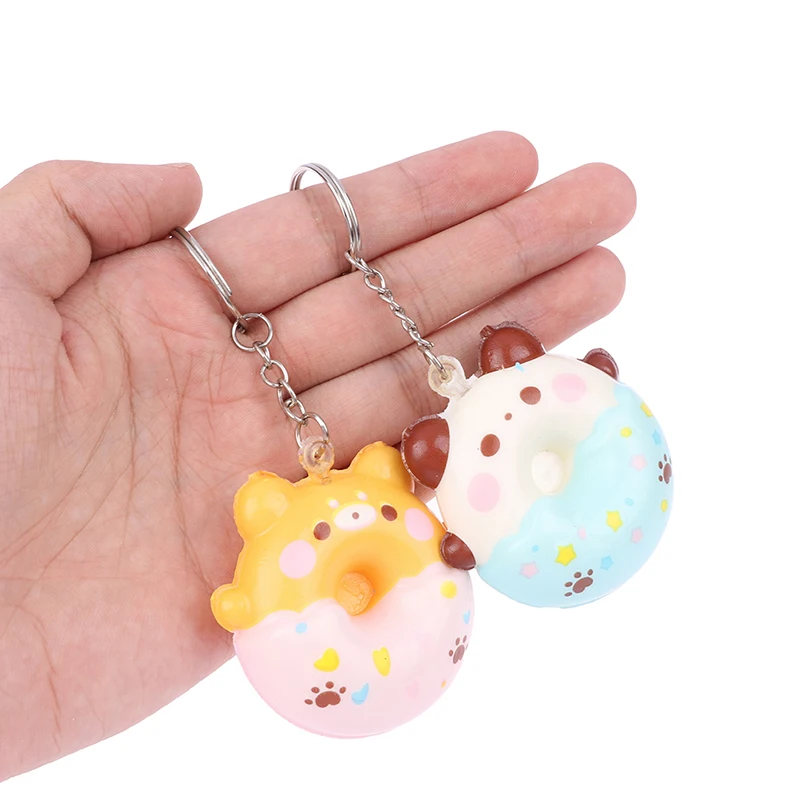 Donut Vent Pendant PU Slow Rebound Animal Decompression Vent Toy Sponge Pendant Keychain Squishy Stress Reliever Toys