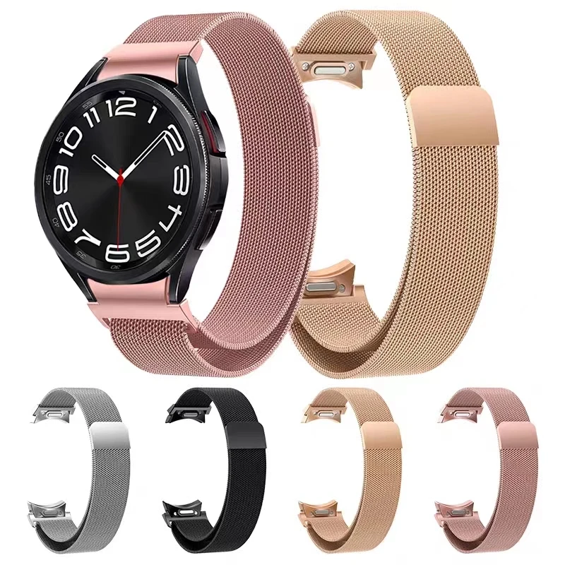 

No Gaps Milanese Strap For Samsung Galaxy Watch 6 Classic 43mm 47mm 40mm 44mm Quick Fit Curved End Band Watch 5Pro 45mm Bracelet