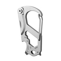Stainless Steel Multifunction Carabiner Keychain for - Integrated Bottle Opener, Box Cutter, Package Opener Tool & Outdoor Tool