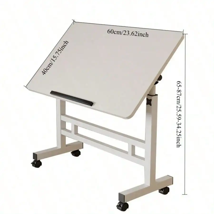 Adjustable Height Swivel Folding Desk on Wheels 3 Colors Portable Mobile Laptop Table for Home Office Dorm