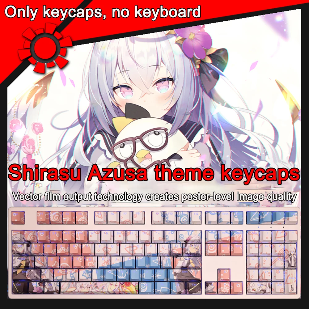 Blue Archive Keycaps Aomori Mine 108 Keys PBT Dye Subbed Keycap Cherry Anime Cartoon Gaming Key caps For ANSI 61 87 104 108 Keys