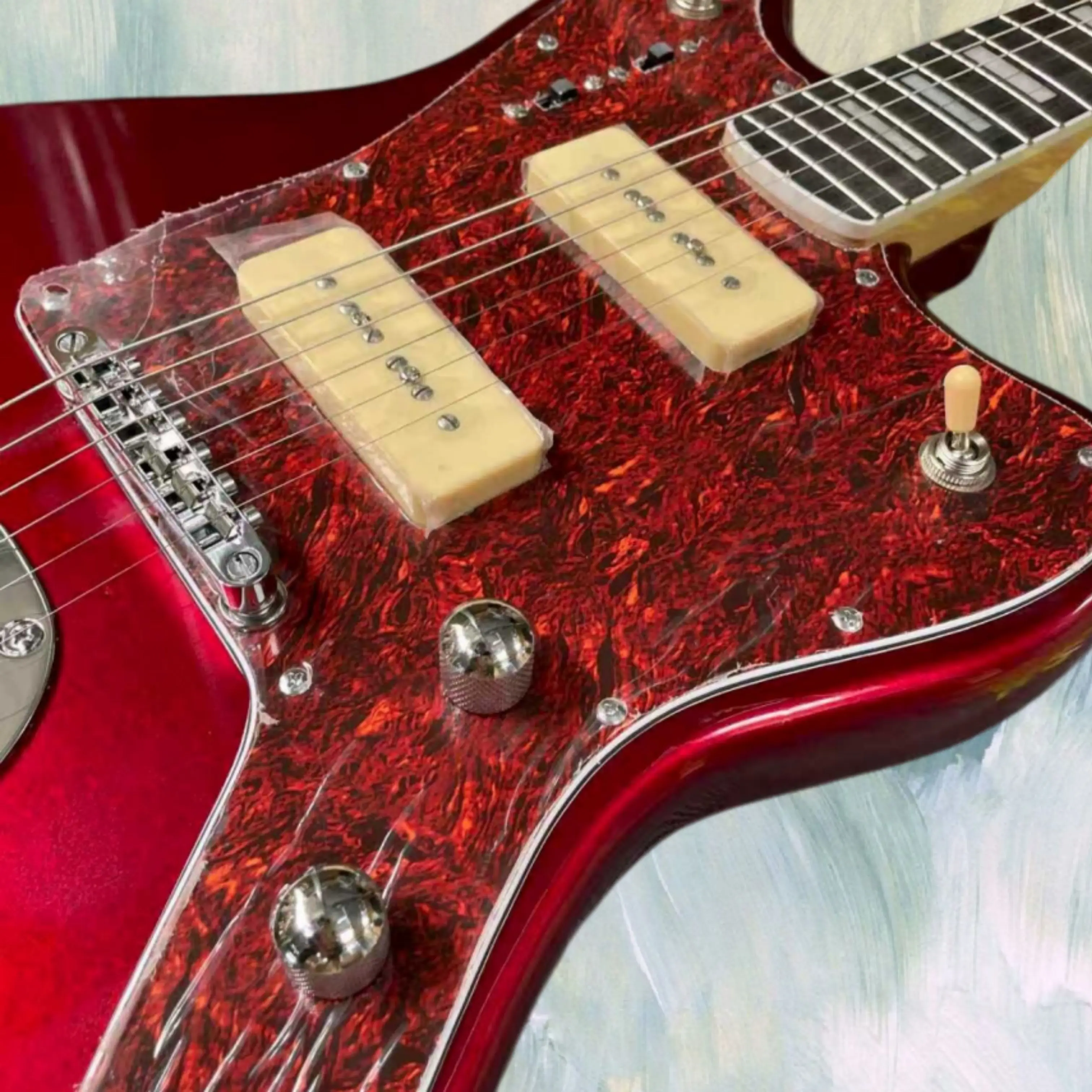 Металлическая красная ретро-эл – обзор и цена Electric Guitar Beginner