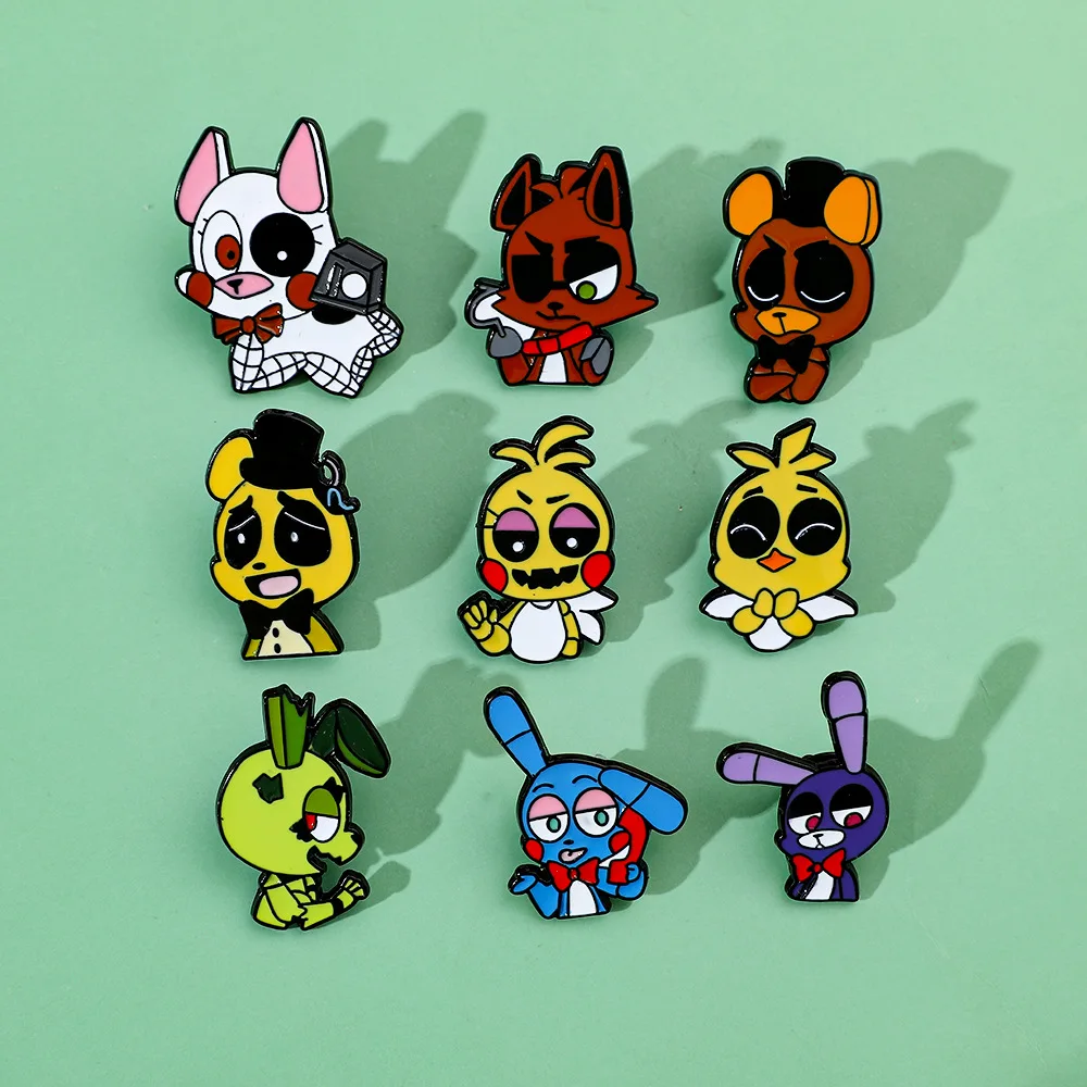 FNAF distintivo in metallo giochi Horror spilla carino abbigliamento borsa decorazioni Souvenir Cartoon Anime nuovi bambini ragazzi e ragazze regali