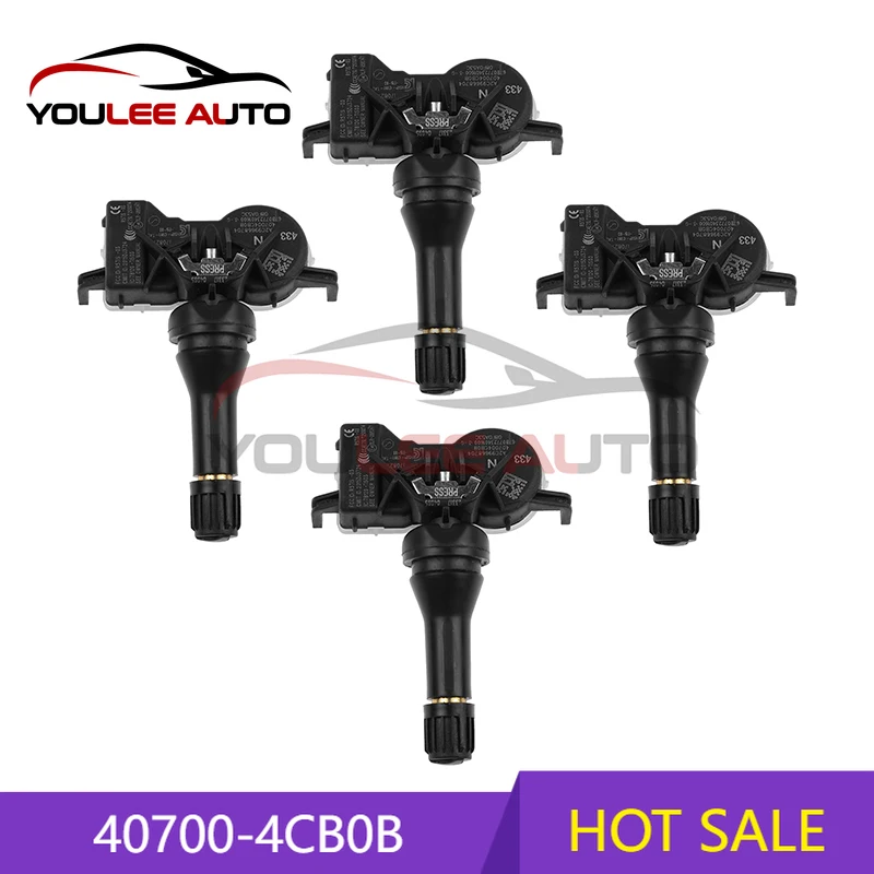 1/4 Uds 40700-4CB0B 407004CB0B 40700-4CB0A TPMS Sensor de presión de neumáticos para Nissan Altima Infiniti QX50 Renault Koleos Megane Kangoo