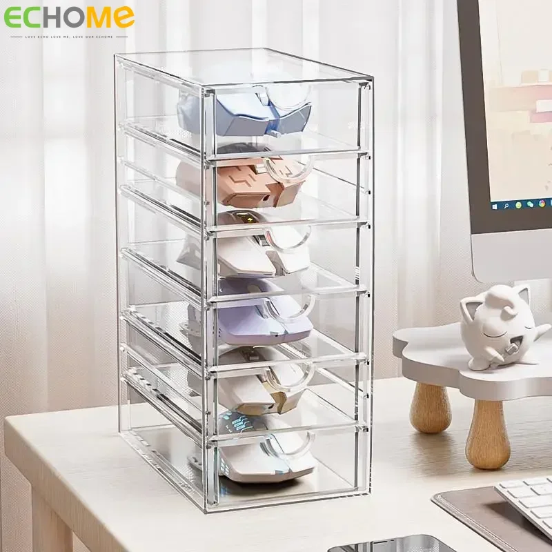 Imagem -05 - Personalizado Pet Acrílico Rato Caixa de Armazenamento Grosso Gaveta Display Rack E-sports Jogo Mecânico sem Fio Dustproof Stand