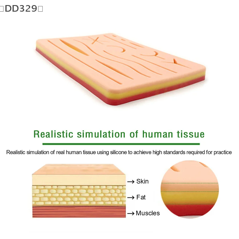 

〔DD329〕Silicone Skin Pad Suture Training Surgical Wound For Surgeon Medical Practice Training Traumatic Suture Practice Skin