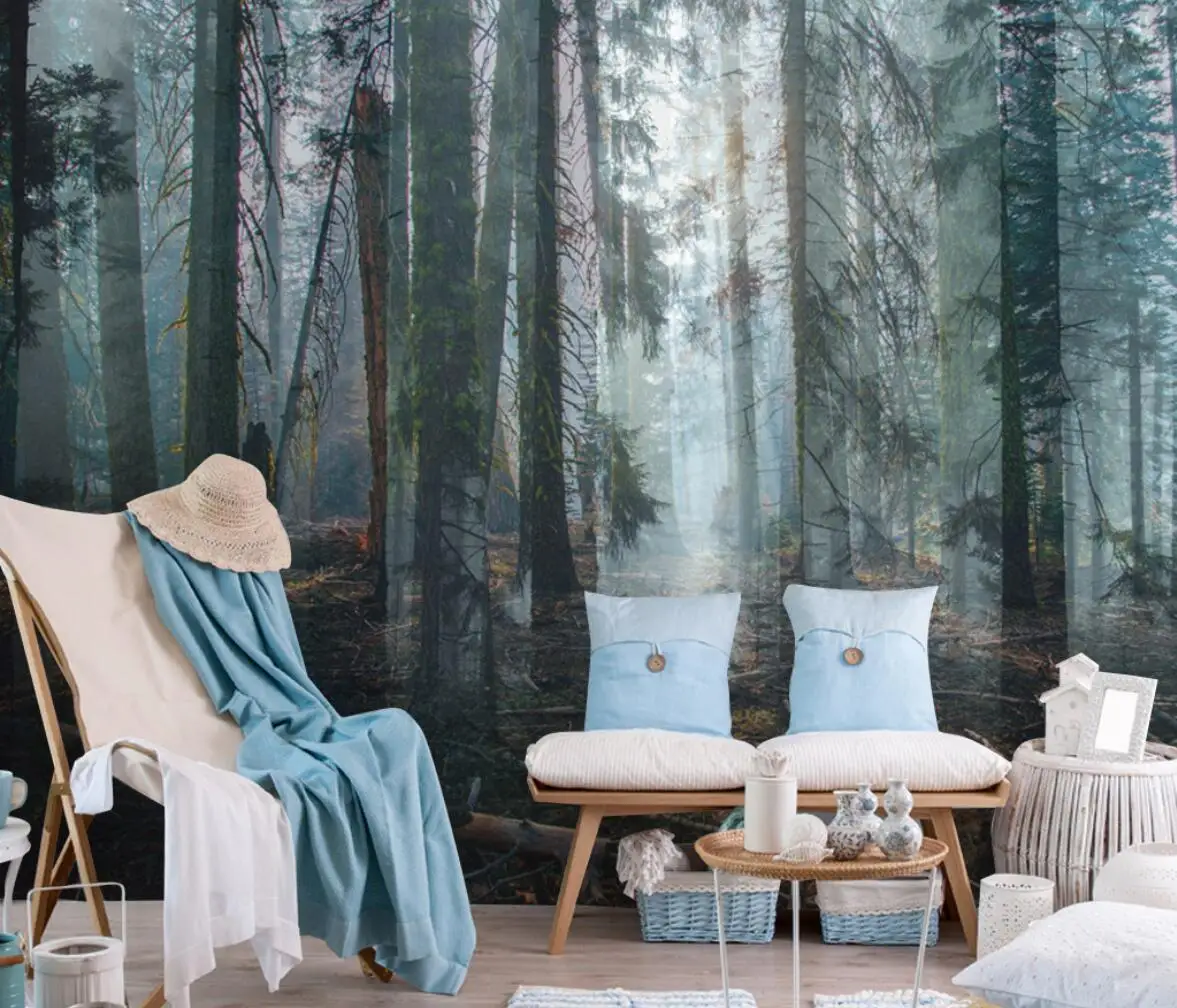 

beibehang custom natural scenery forest Mural Wallpapers for Living Room Backdrop papel de parede Covering wallpaper Home Decor