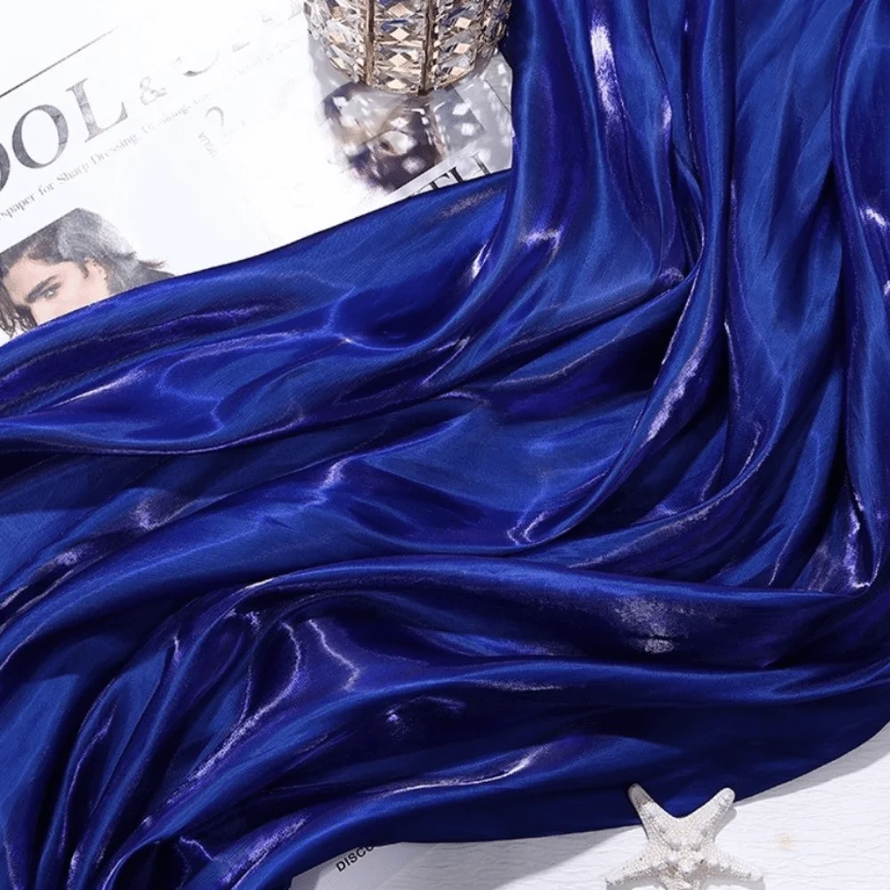 Reflective Surface Liquid Satin Fabric Soft Texture Water Gloss Texture Shiny Satin Fabric Lightweight Material