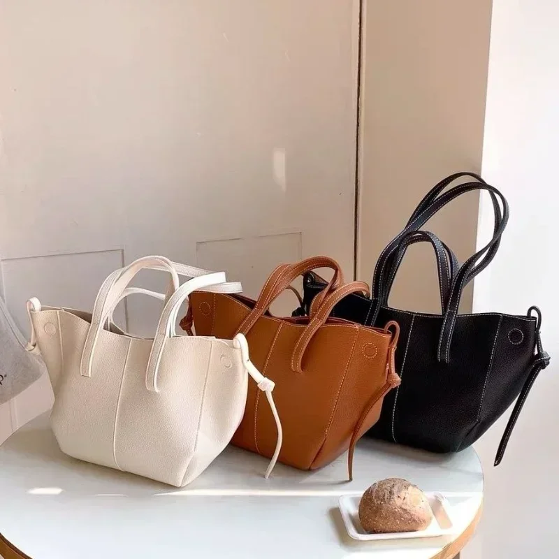 Bolso de mano de cuero PU de gran capacidad para mujer, bolso de hombro para axilas, bolsos de gran capacidad, nuevo 2024