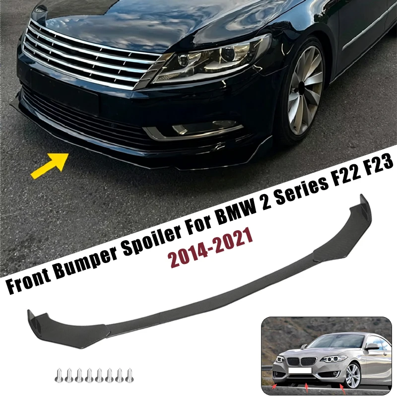 Sport Front Bumper Splitter Spoiler Lip For BMW 2 Series F22 F23 14-21 5Pcs Adjustable Sectional Car Exterior Tuning Body Kit