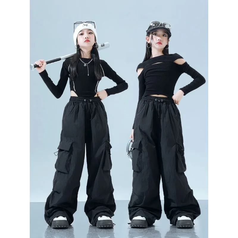 

Костюмы для джазовых танцев для девочек, осенние и зимние костюмы для групповых танцев для девочек, детские модели, комплекты для подиума, мода