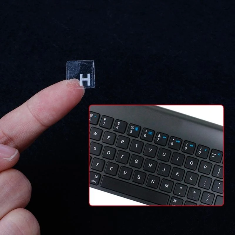 U75B Russian Keyboard Stickers, Russian Transparent Keyboard Replacement Stickers for Computer Laptop Notebook Desktop