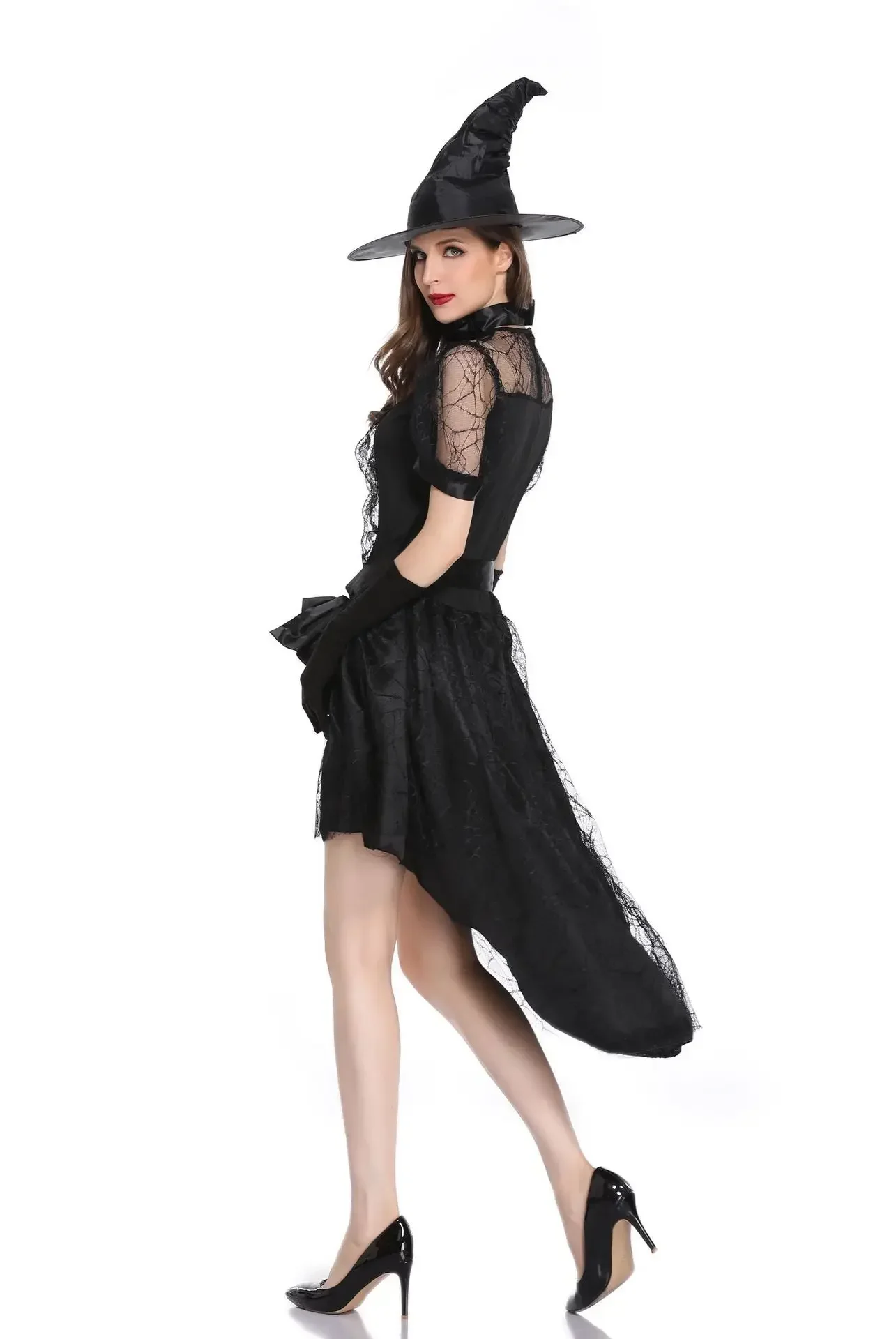 COSPLAY Women Witch Costume Adult Women Magic Moment Sorceress Costume Witch Halloween Ghost Fancy Crape Dress