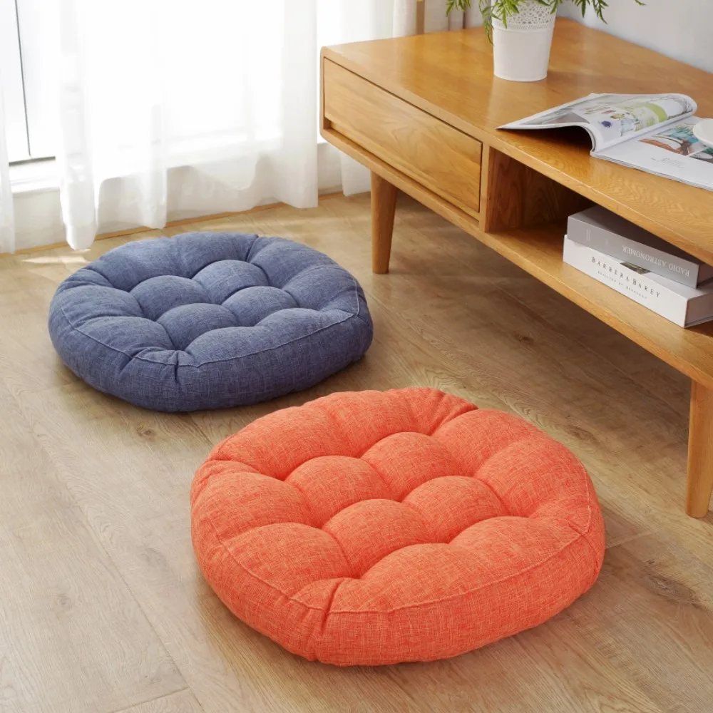 Frühling Sommer Großes Bodensitzkissen Verdicktes Tatami-Stuhlkissen Getuftetes Rundes Großes Kissen Stuhlauflage Ottoman Poufs – Detail 11