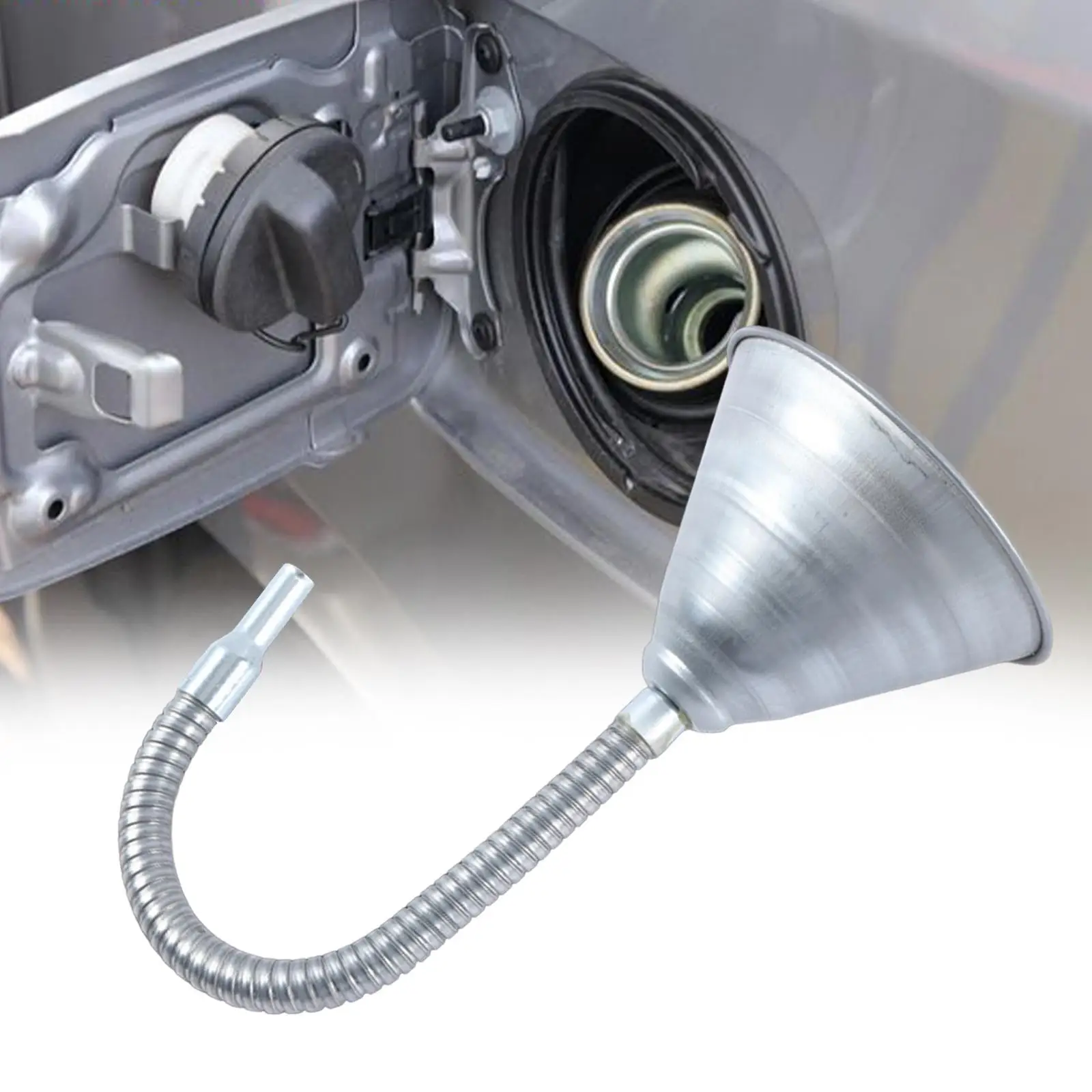 

Oil Funnel with Strainer Screen Bendable Spout Funnel for Vehicles Fuel