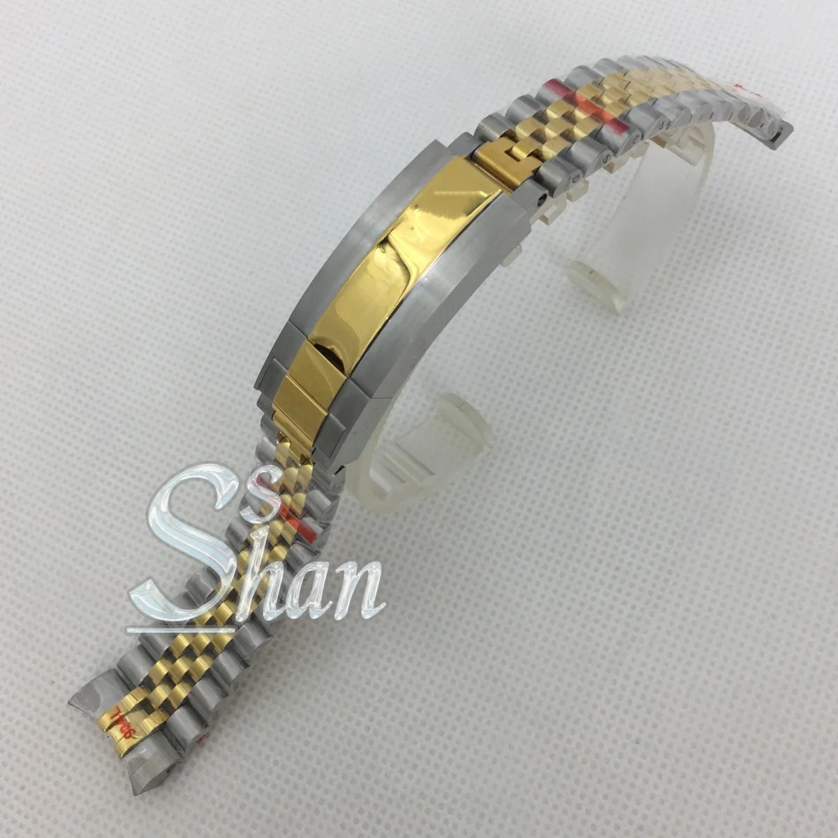 20mm bracelet silver rose gold black solid stainless steel strap brushed and polished bracelet folding clasp sliding lock