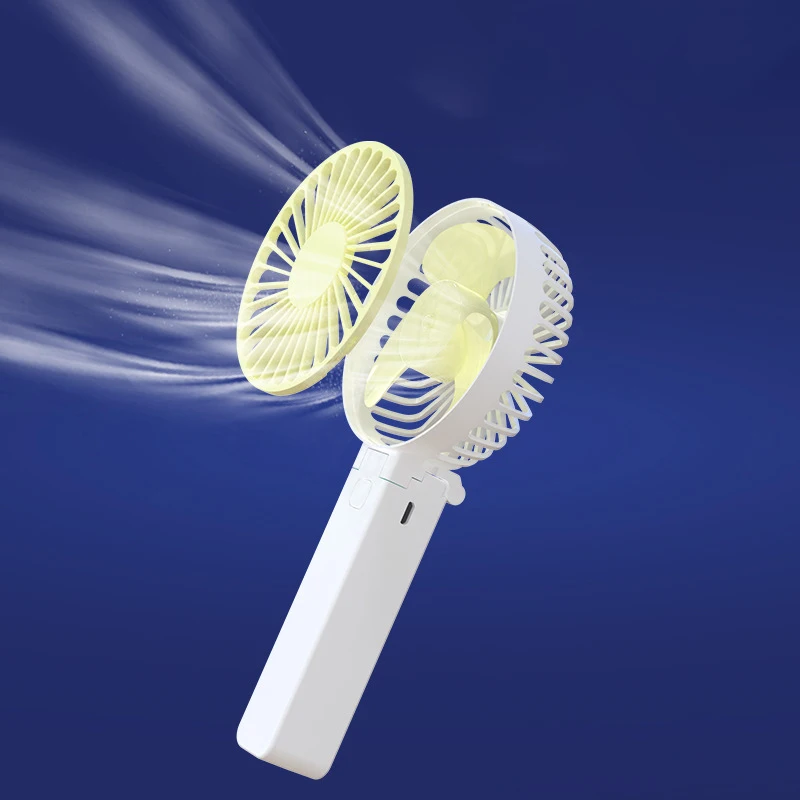 Summer Handheld Small Fan Convenient Foldable USB Rechargeable Desktop Outdoor Strong Wind Multi Range Adjustable Small Fan