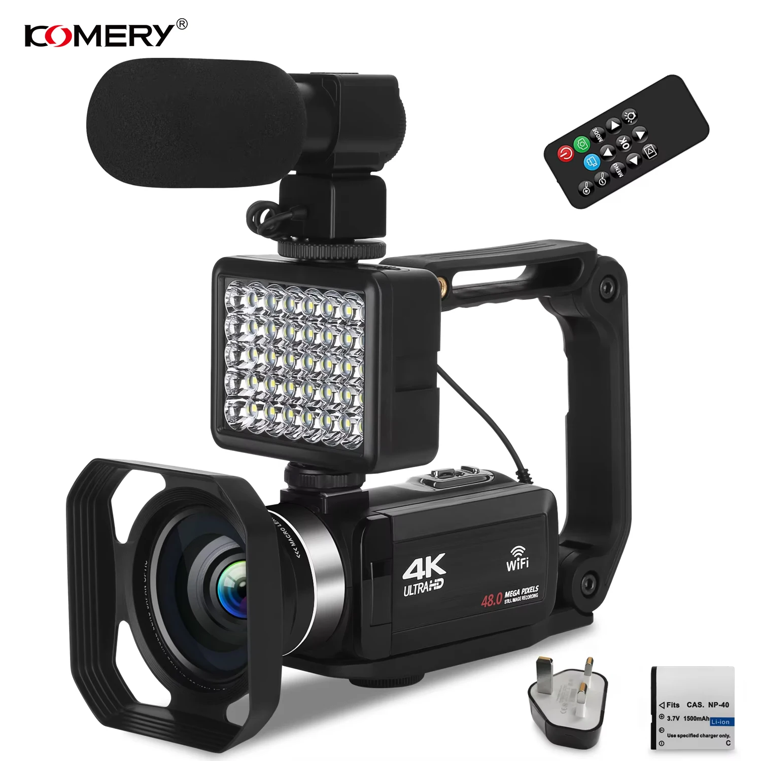 Videocámara 4K completa, cámaras de vídeo digitales YouTuber profesionales, transmisión en vivo, grabadora de fotografía Vlogging 18X, cámara web Ultra HD