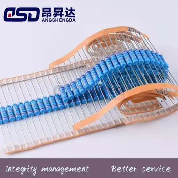 20 Stks/partij 2W 1% 1Ω 1.2 1.5 2 2.2 2.4 3 3.3 3.6 3.9 4.7 10 20 22 30 47 51 68 100K 220 330r M Ohm Kleur Ring Metalen Filmweerstand