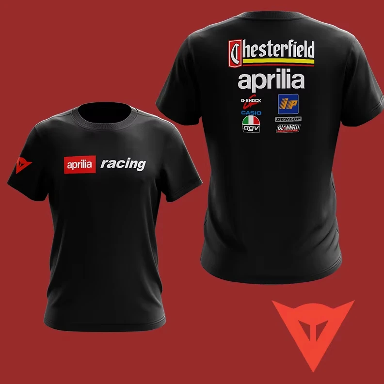 

Aprilia Racing Motor Chesterfield Team Performance Tshirt Fashion American Street Short Sleeve Men Women High Quality Cotton Top