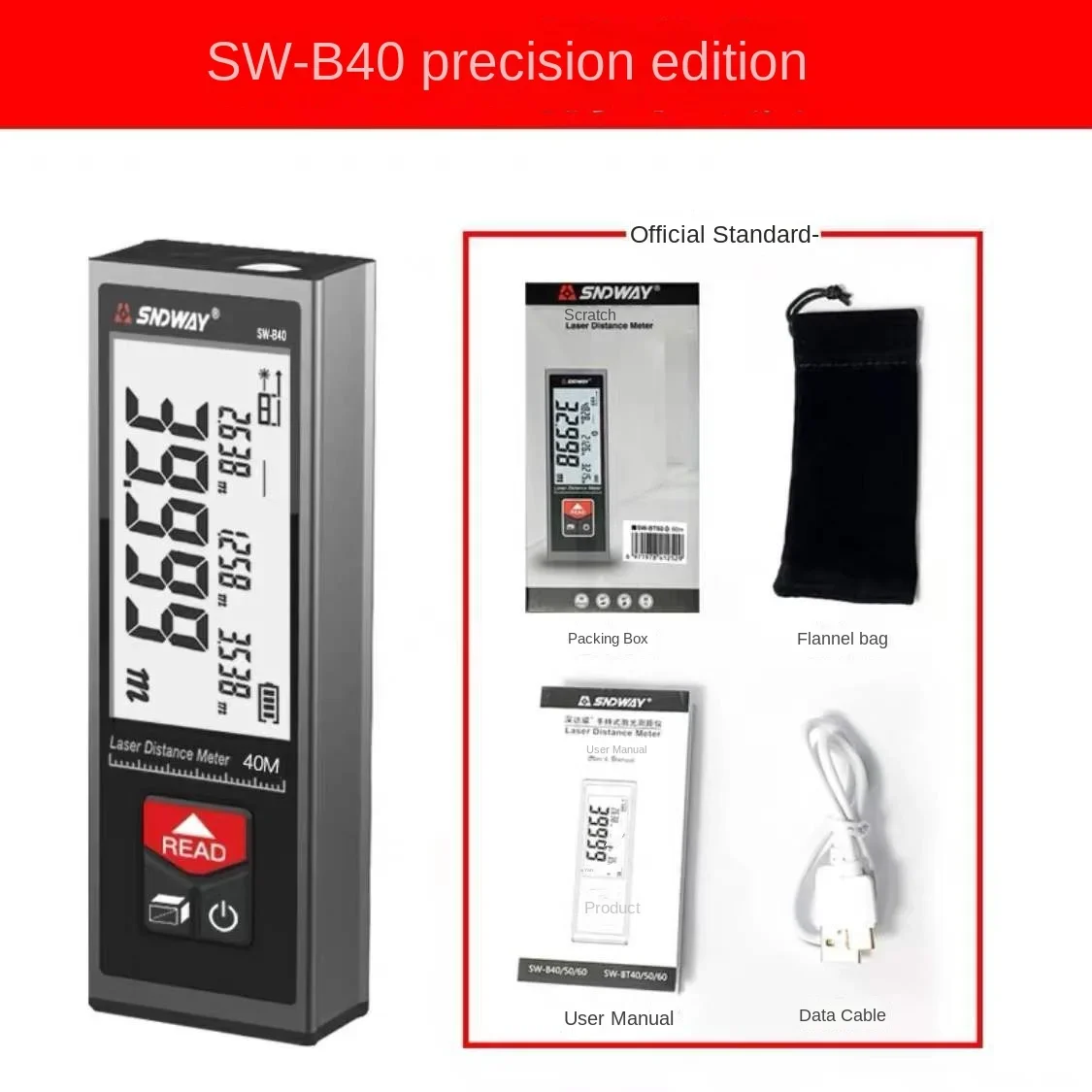 SNDWAY SW-B60 dalmierz Mini Laser Bluetooth precyzyjny elektroniczna linijka mały przyrząd do pomiaru podczerwieni roo