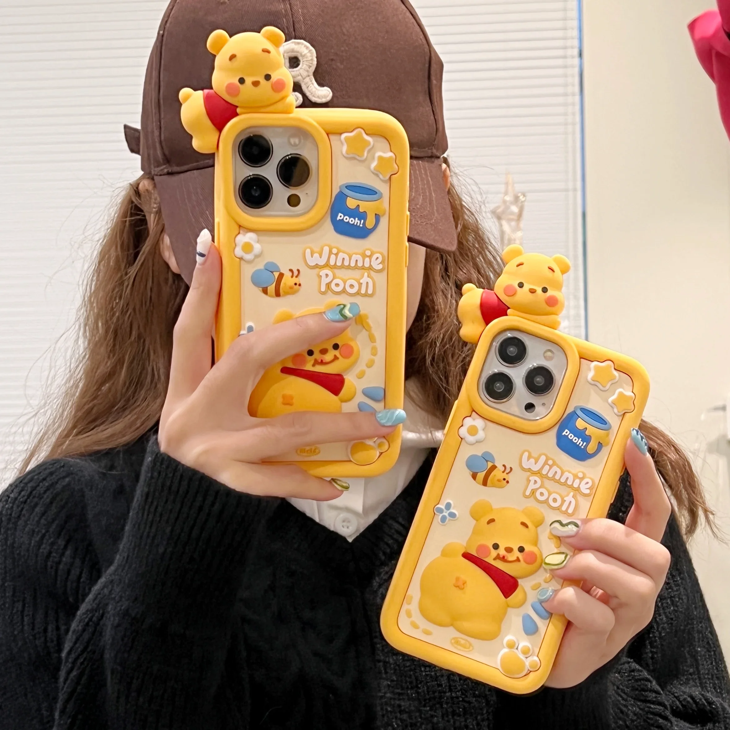 

Disney winnie the pooh three-dimensional silicone cute cartoon Phone Cases For iPhone 15 14 13 12 11 Pro Max Back Cover