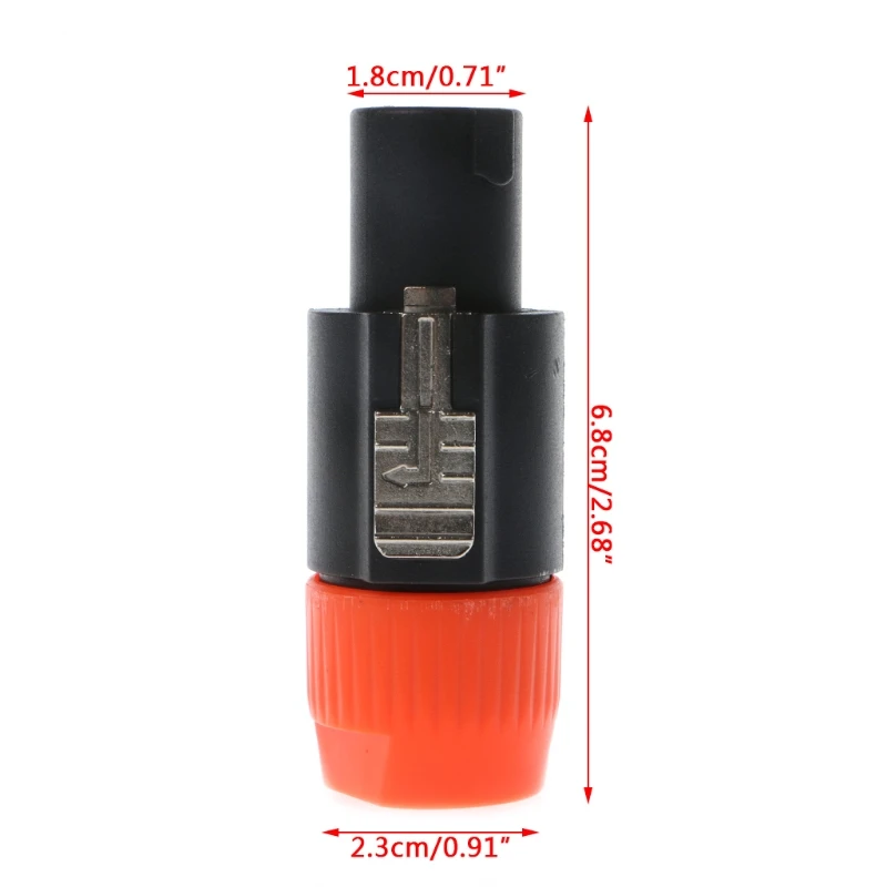 Conector macho Speakon, conector cable Neutrik tipo NL4FX o 4 polos y 4 pines