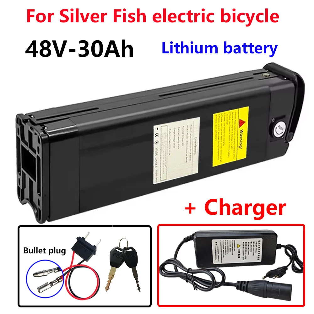 250W 500W 750W 1000W electric bicycle 48V 30AH Battery Pack for Silver fish electric bicycle 48V 30000mAh Lithium battery