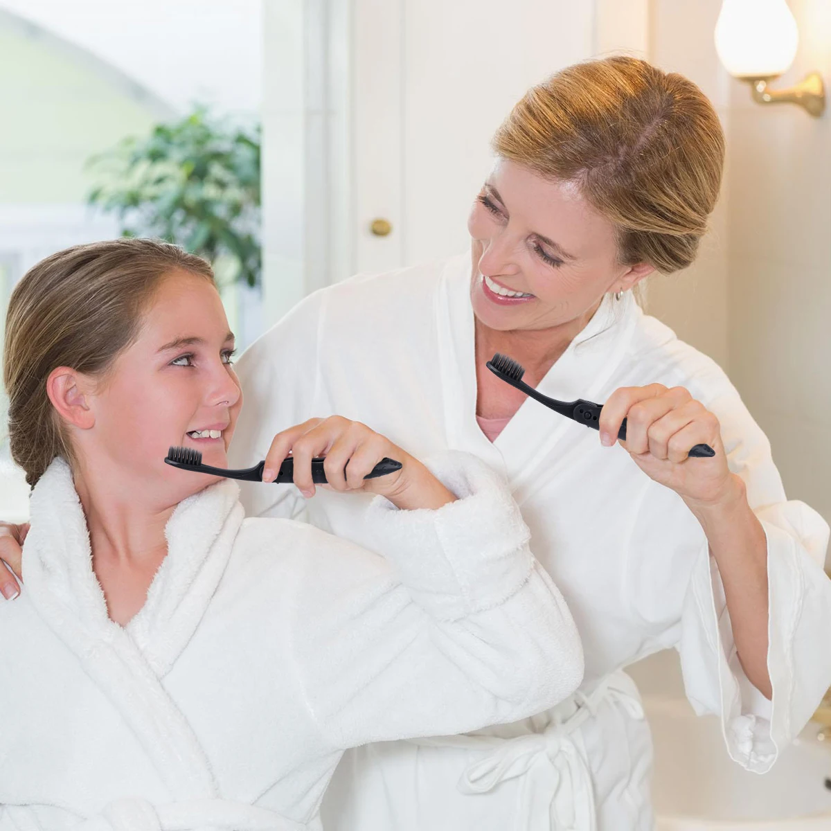 8 шт. портативная зубная щетка с черной ручкой, складная, для путешествий, кемпинга, уголь, средний, прочный, для здоровья полости рта, эргономичная, противоскользящая