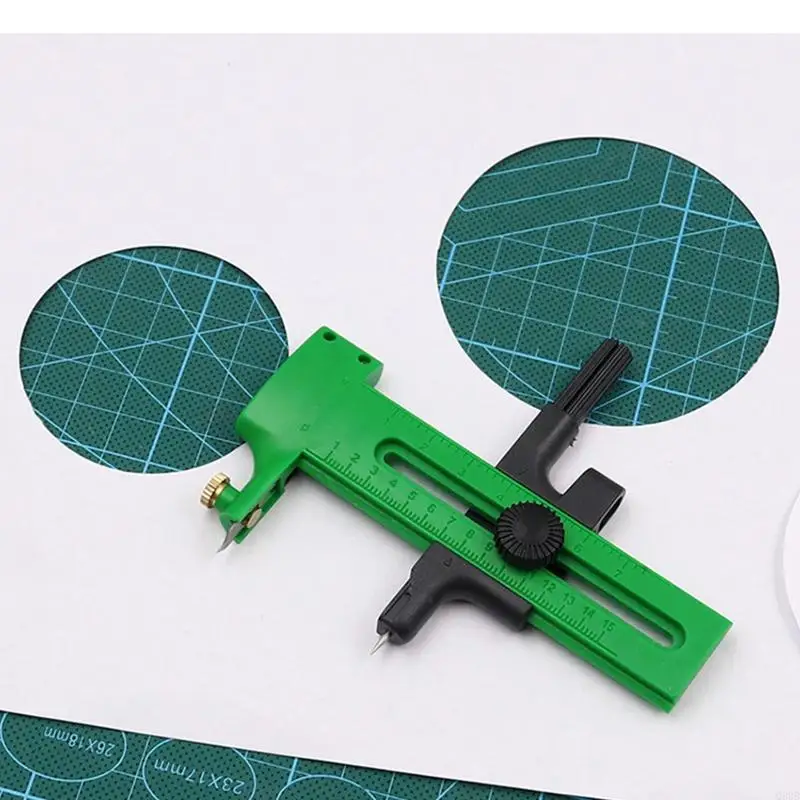 Q39B Circle Cutter Circle papel ajustable Cortador papel giratorio para niños Tarjeta álbumes recortes