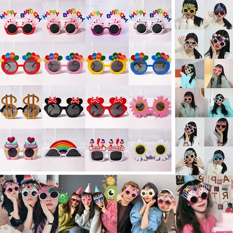 

1pcs Funny Happy Birthday Glasses Creative Birthday Cake Eyeglasses for Kids Adult Birthday Party Supplies Photo Booth Props