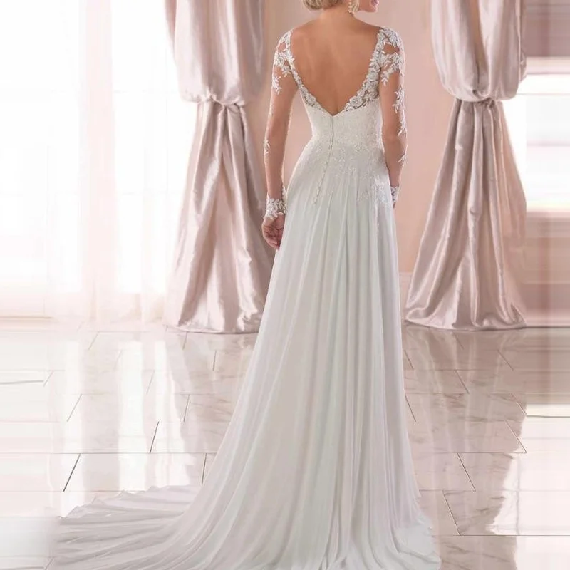 

2025 Новое сексуальное вечернее платье с глубоким V-образным вырезом и длинным хвостом, свадебное платье со средней талией, летняя коллекция из синтетического волокна