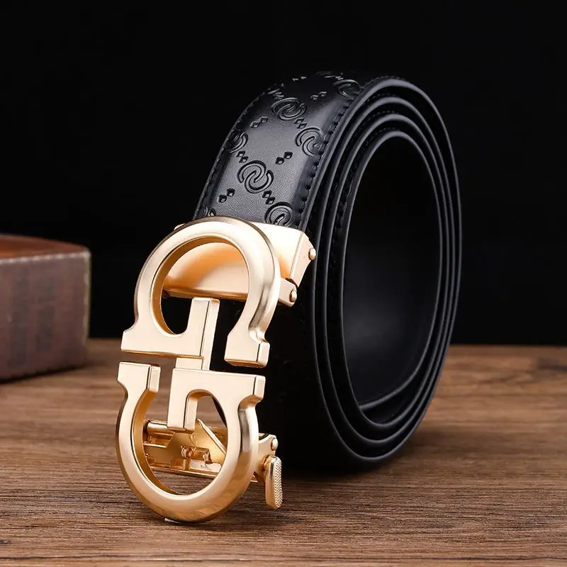 

2025 New Men's Retro Trend Belt with Metal Alloy Automatic Buckle Luxury Brand Design High Quality Waist Strap for Men