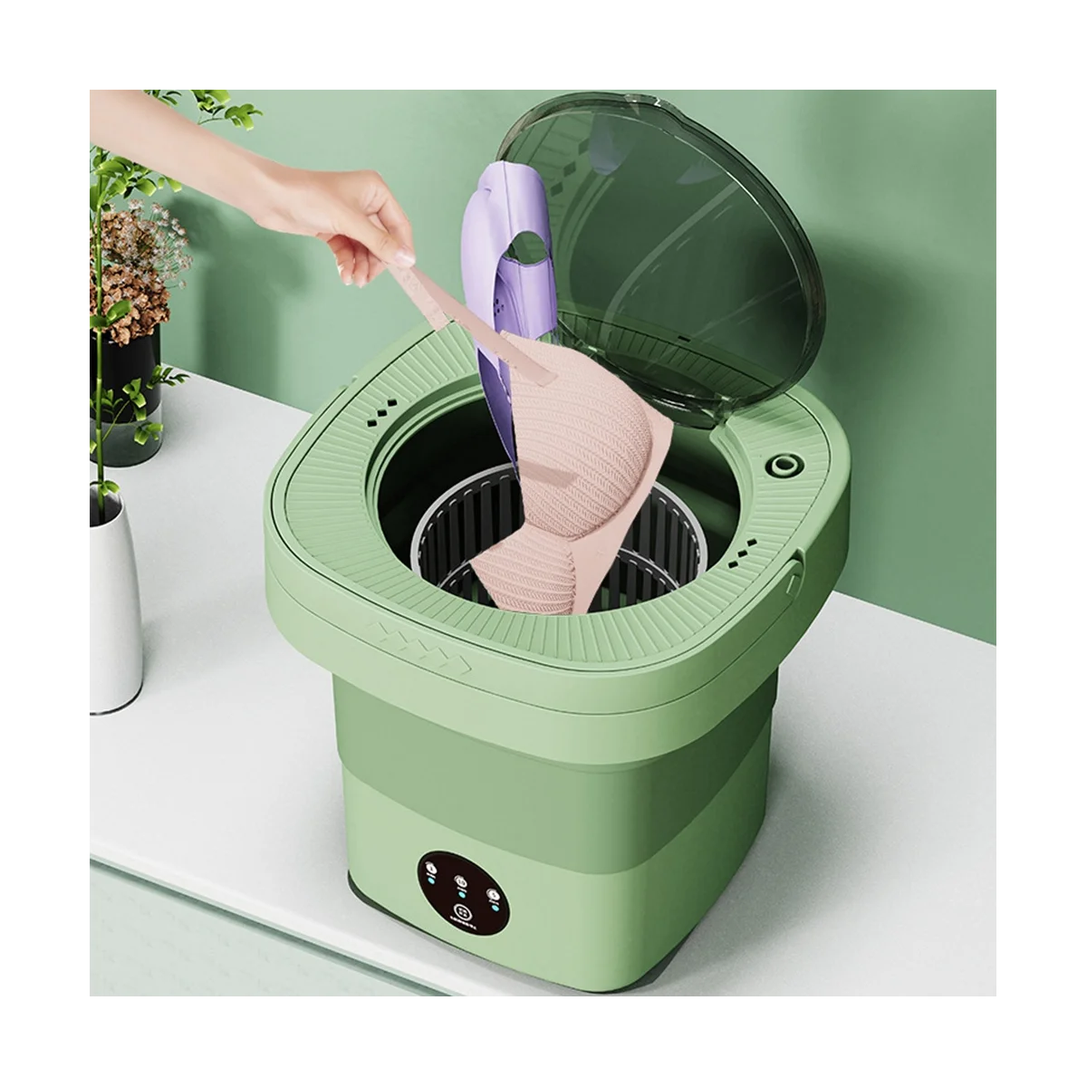 

Washing Machine 6.5L Foldable Washing Machine Portable Mini Socks Underwear Panties Washing