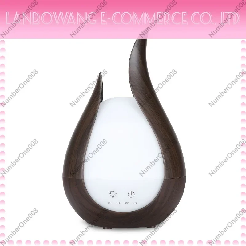 Ultrasonic Aroma Humidifier for Home Office, Wood Grain Cute Essential Oil Diffuser with Night Light, Quiet Cool Mist Humidifier