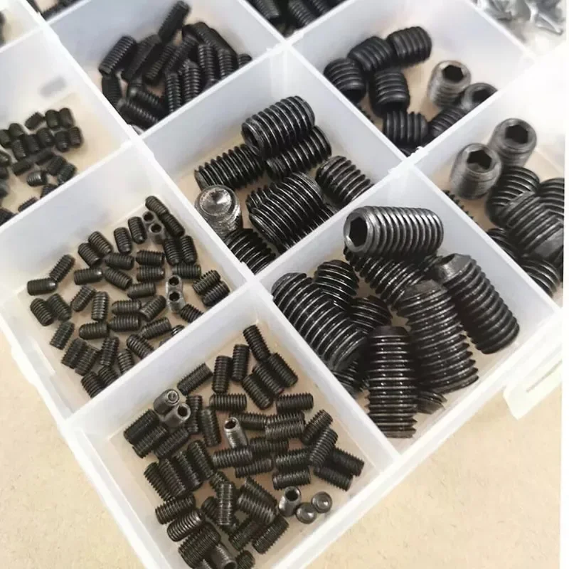250pcs M3 M4 M5 M6 M8 Screws Internal Hexagonal Flat End set Grade Black Socket Button Head Allen Drive Screws