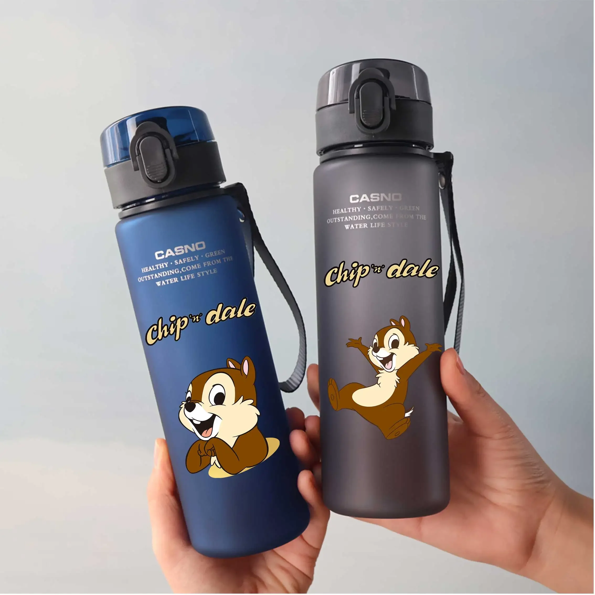 560ML Chip&Dale Children's Leak Proof Plastic Water Cup Portable Sports Water Bottle Student Outdoor Large Capacity Water Bottle