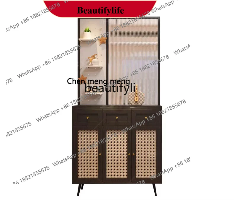 

D178 Входной шкаф, шкаф для обуви в гостиной, шкафчик со стеклянной перегородкой в японском стиле ретро