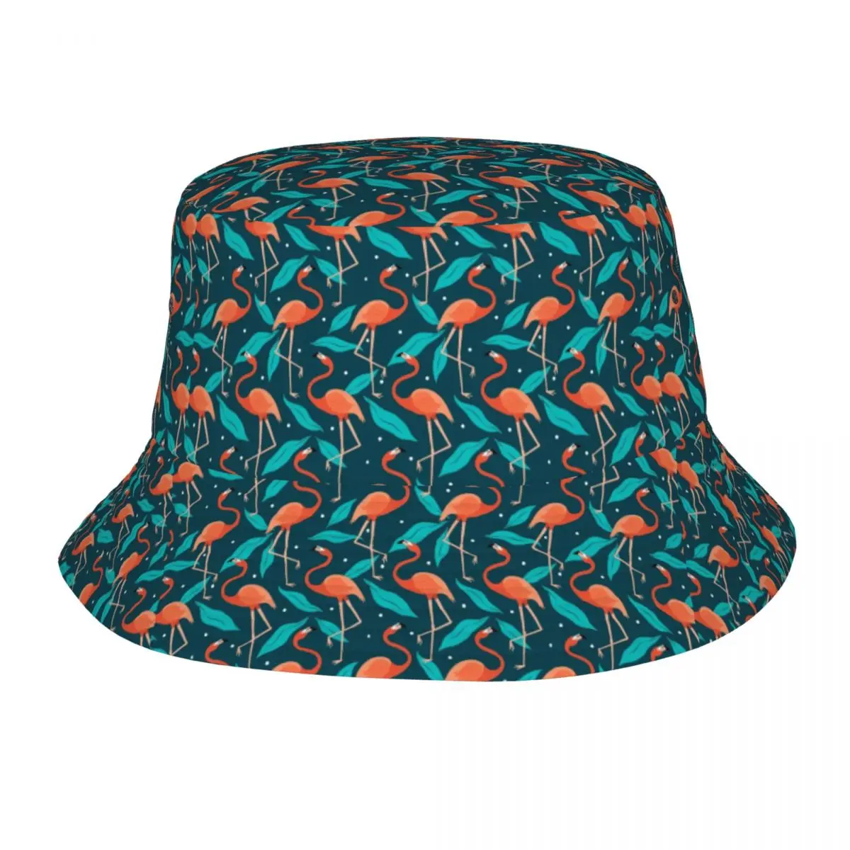 Flamingo Summer Pattern Bird Bucket Hat Men Women Unisex Trendy Summer Fisherman Cap