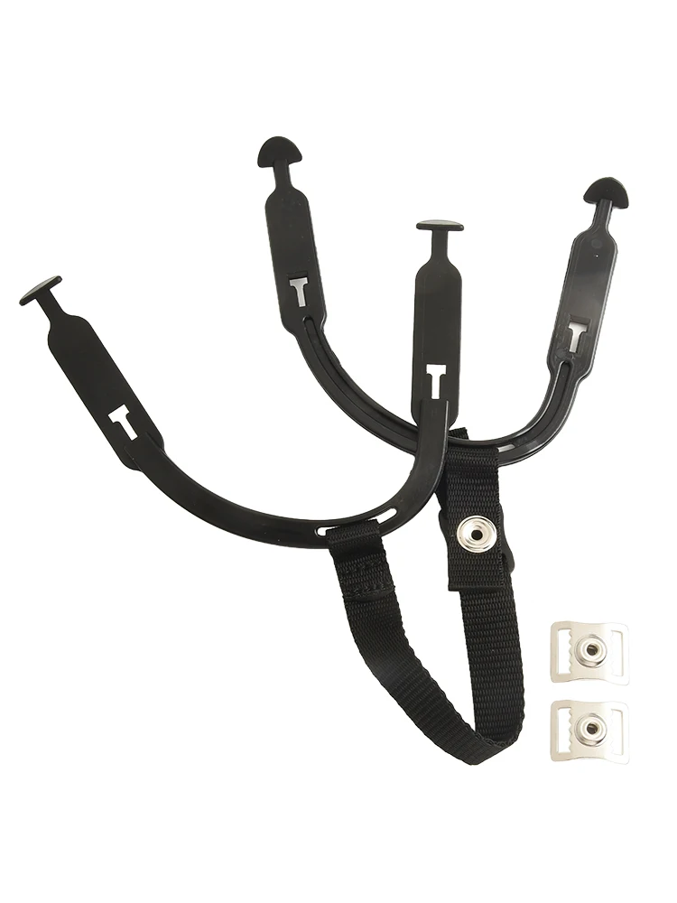 1 Set Hockey Helmet Chin Strap With 2 Stainless Steel Snaps Hockey Ear Sling Loops Repair Kit For Ice Hockey Helmet