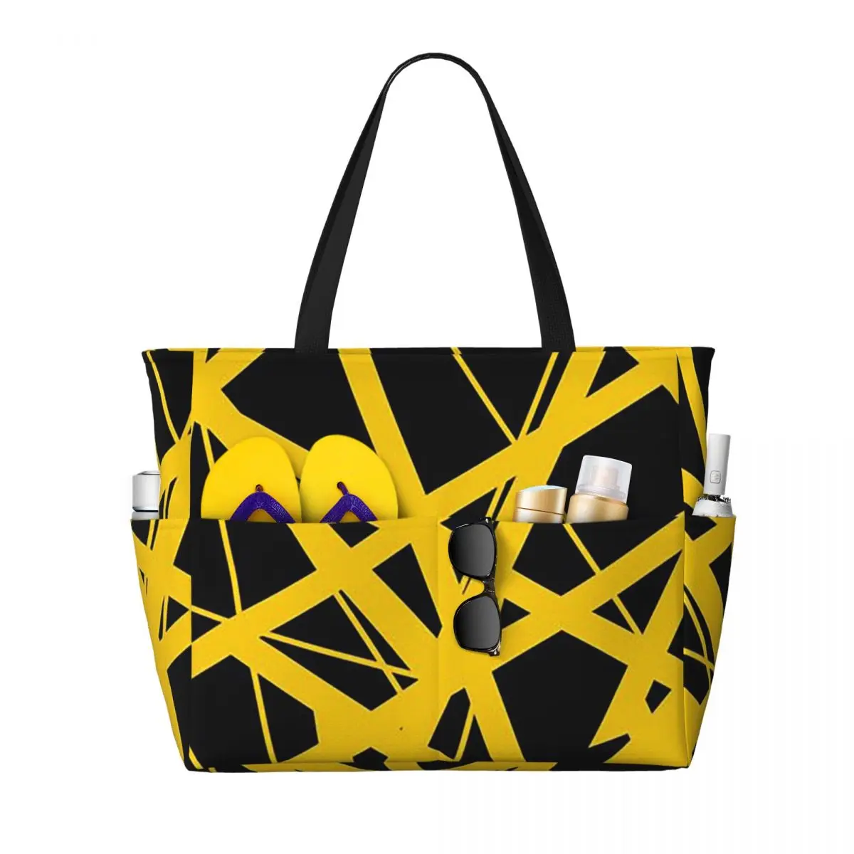 EVH Authentic Stripes Design Beach Tote Bag Sport Gym Yoga Duffle Large Tote Bag Women Travel Bag Fitness bag