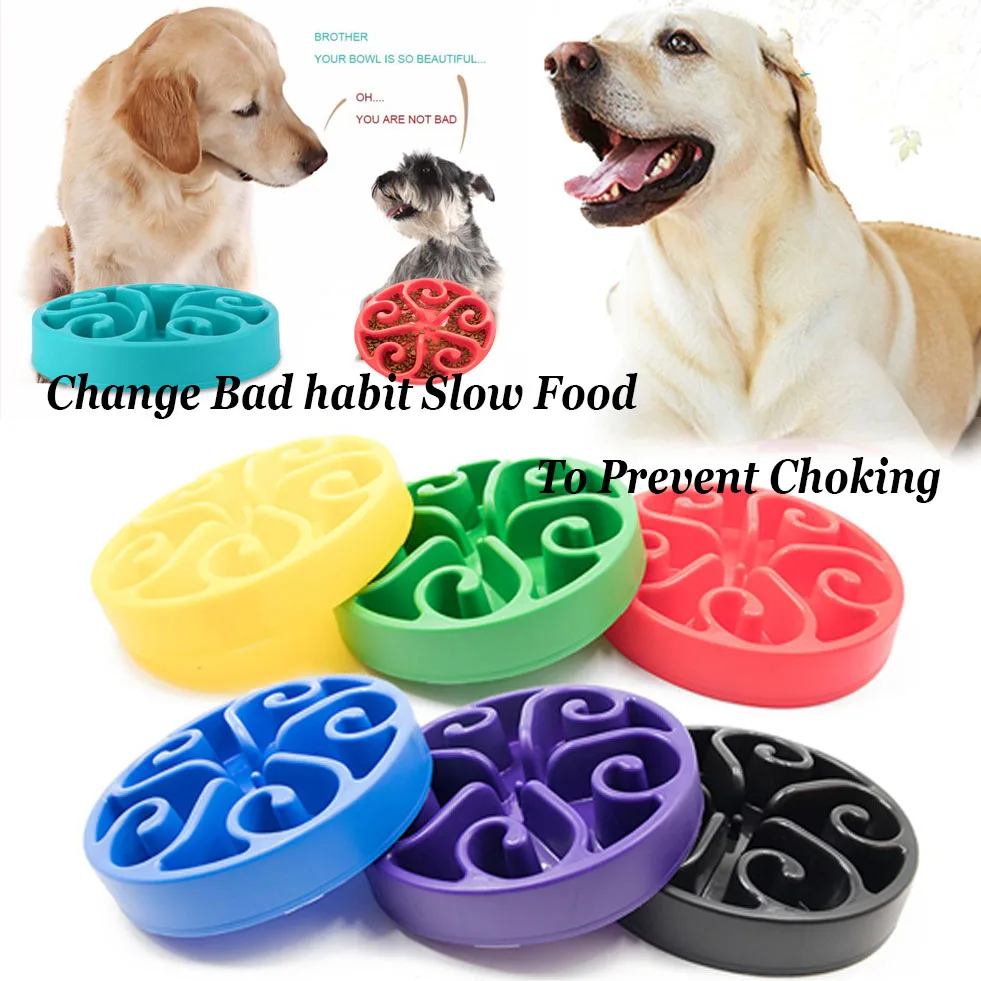 Slow Feeder Pet Bowl with Flower Pattern Design High Temperature Resistant Pet Food Bowl Slow Feeding Pet for Small for Slow