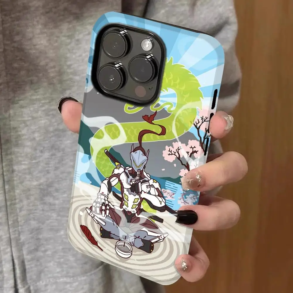 

Genji Phone Case Double-layered 2-in-1 Film Case For IPhone 16 15 Promax 14 13 Pro 12 11 plus Samsung S25 24 23 Covers