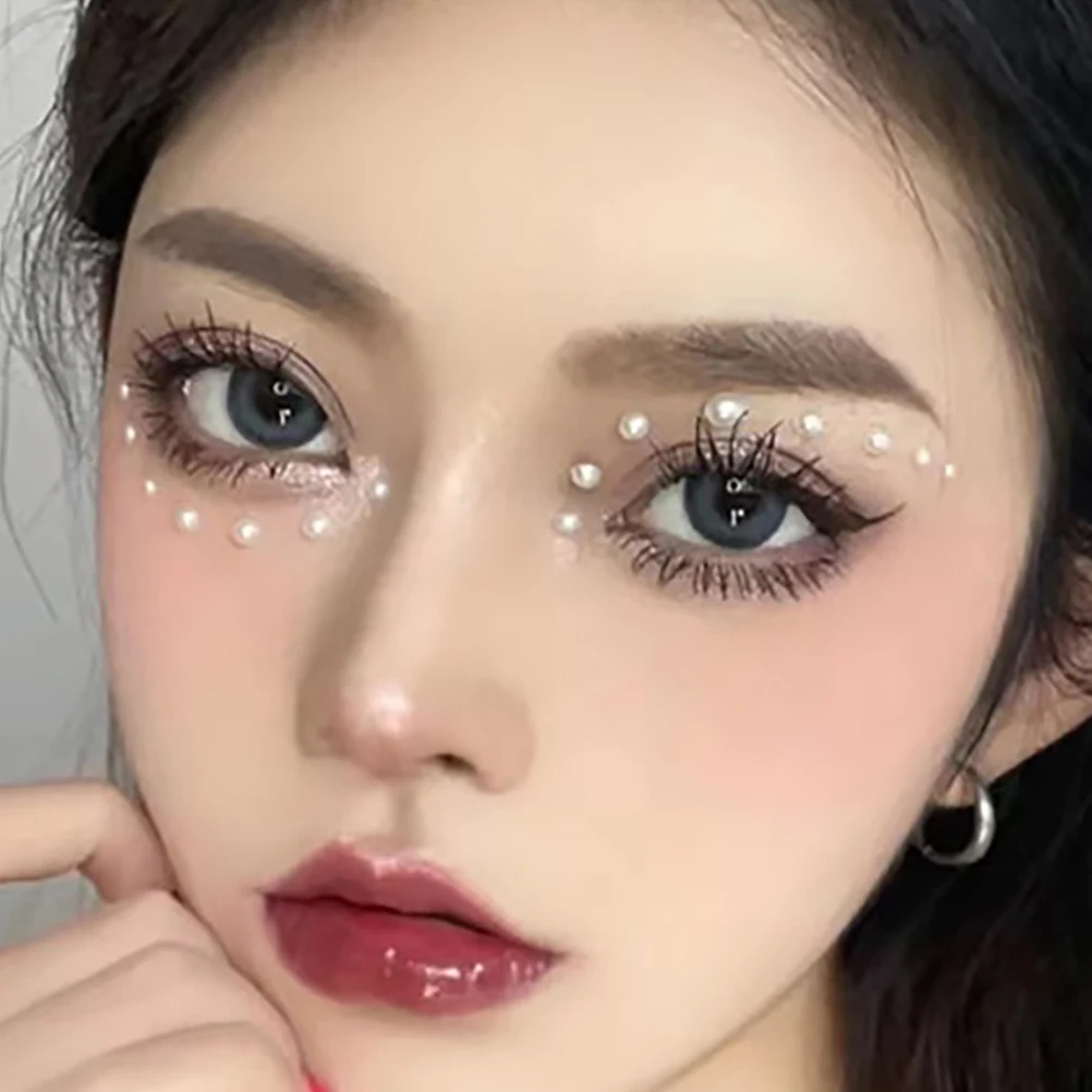 

1 set Pearl Face Makeup Tear Diamond Self Adhesive 3 4 5 6mm Pearls Rhinestones Craft Acrylic Child Jewel Stickers Facial Gems